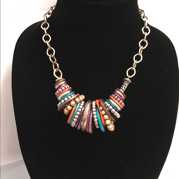 Statement Multi-Color Necklace - Picture 2 of 3